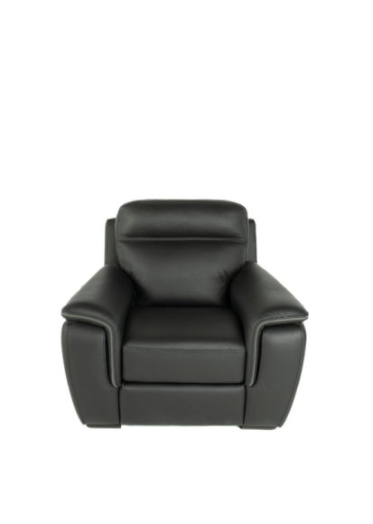 Berny Leather Arm Chair Black front