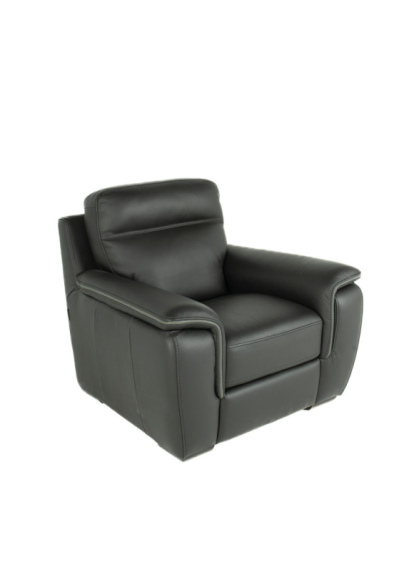 Berny Leather Arm Chair Black side