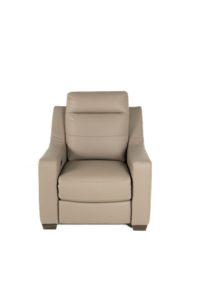 Thomas Leather Recliner Chair Mushroom front