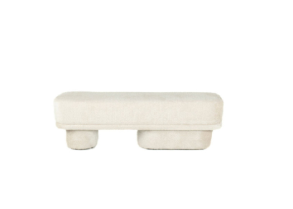 Post Fabric Ottoman Sand front