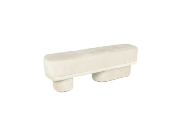 Post Fabric Ottoman Sand side