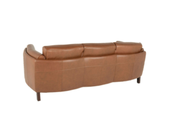 Nicole Leather Sofa Nutmeg curve back