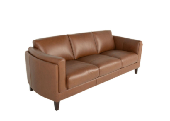 Nicole Leather Sofa Nutmeg curve angle