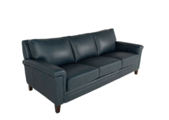 Mercer Leather Sofa Navy condo side