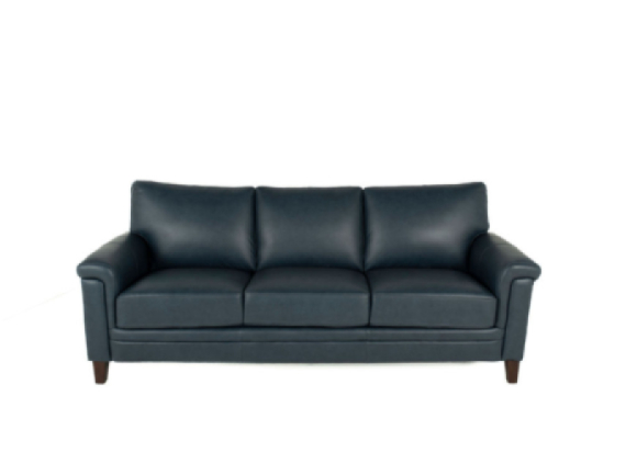 Mercer Leather Sofa Navy condo front