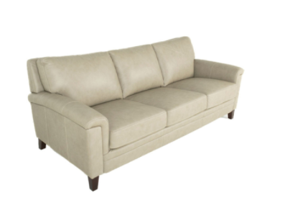 Mercer Leather Sofa Stone condo side