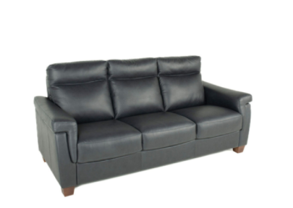 Rossi Leather Sofa Navy Italian side