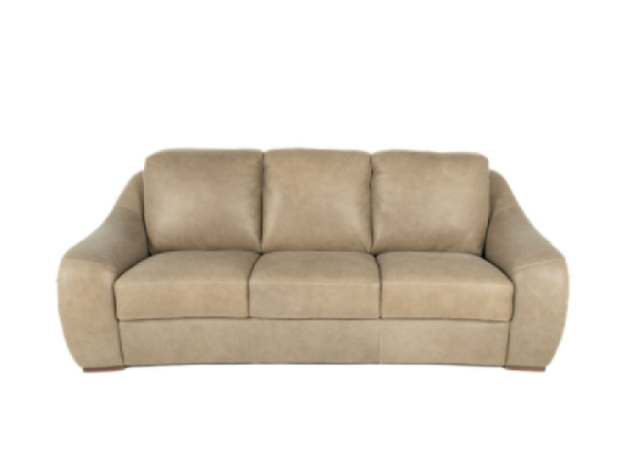 Mina Leather Sofa Taupe Italian front