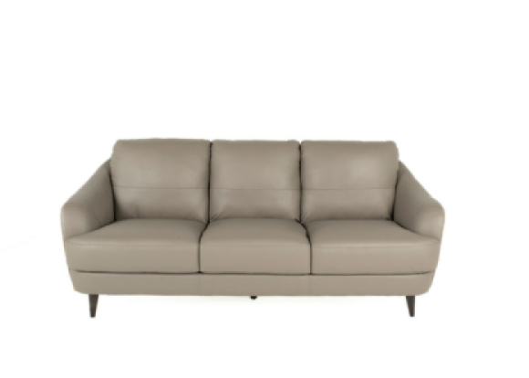 Elisa Leather Sofa Mushroom Italian front