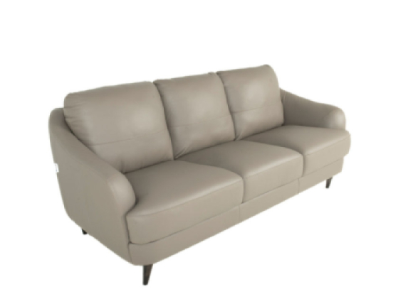 Elisa Leather Sofa Mushroom Italian front