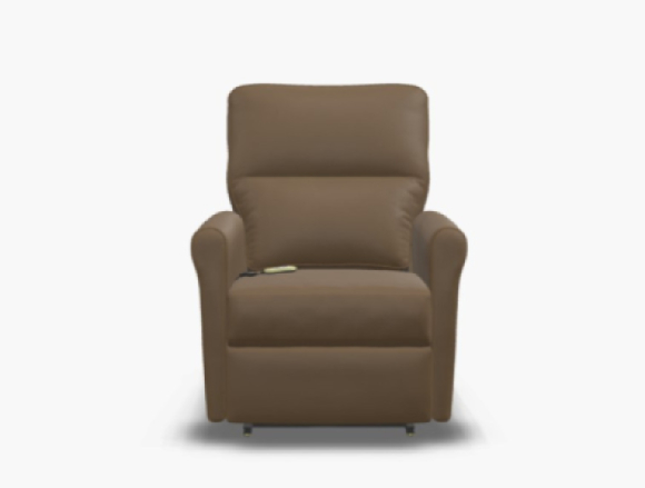 Anne Power Lift Chair Tanner Toffee leather alternative custom front