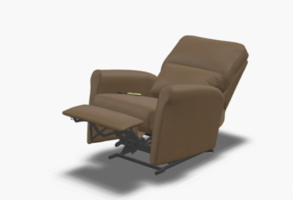 Anne Power Lift Chair Tanner Toffee leather alternative custom reclined