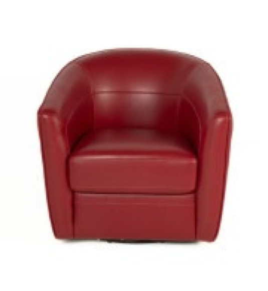 Bree Leather Swivel Chair Tomato Edmonton front