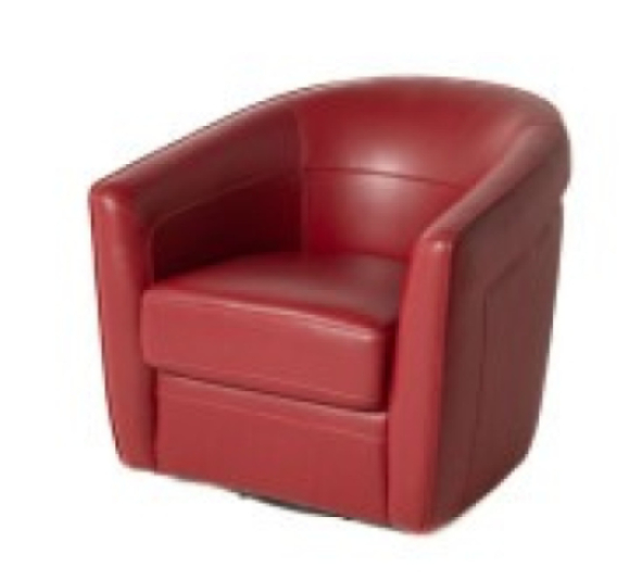 Bree Leather Swivel Chair Tomato Edmonton side