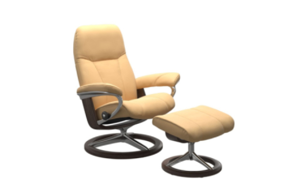 Consul Large Signature Recliner Stressless Edmonton Batick Yellow
