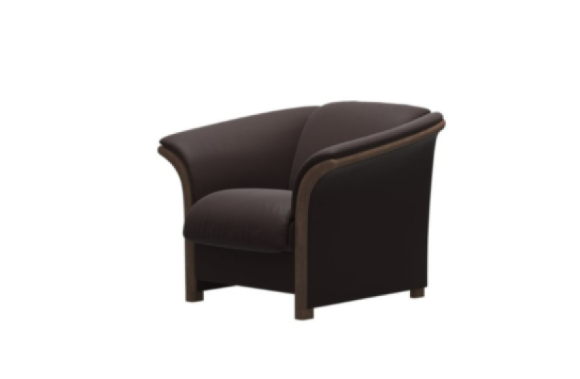 Manhattan Leather Chair Paloma Chocolate Stressless Edmonton side
