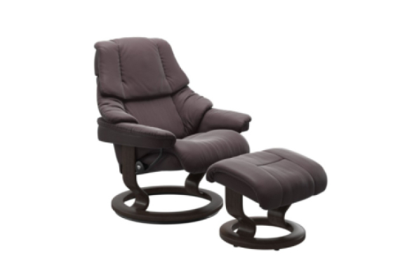 Reno Medium Classic Recliner Stressless Edmonton Paloma Bordeaux front