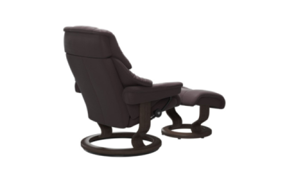 Reno Medium Classic Recliner Stressless Edmonton Paloma Bordeaux back