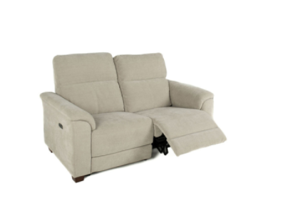 Santana Fabric Power Love Seat Edmonton stock Selene Grey reclined