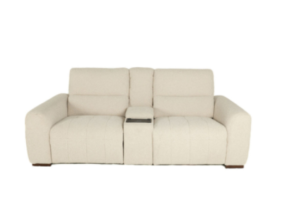 Zappa Fabric Power Sofa Edmonton console entertainment wireless phone charger USB cup holder