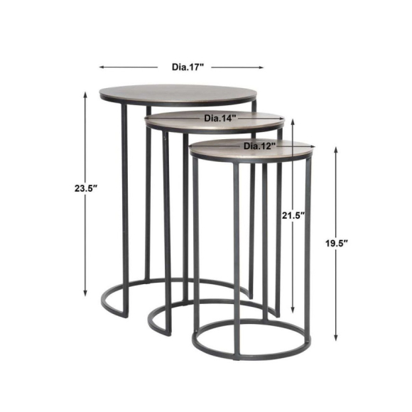 Erik Nesting Tables Edmonton metal set of 3 diagram