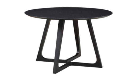 Godenza Round Dining Table Edmonton black ash wood angle
