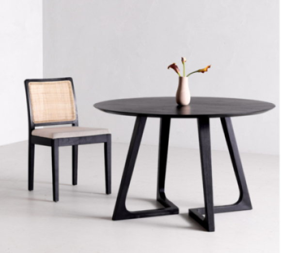 Godenza Round Dining Table Edmonton black ash wood room