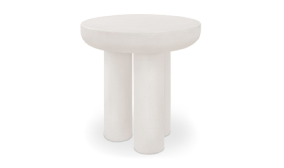 Rocca Side Table Cream Edmonton concrete angle