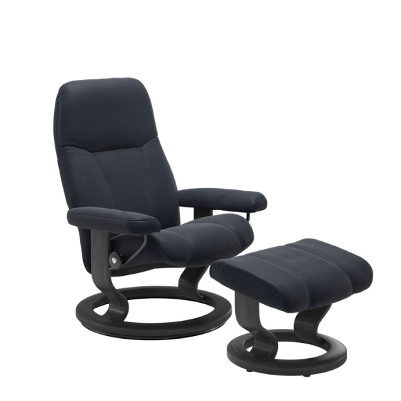 Consul Large Classic Recliner Stressless Edmonton Paloma Shadow Blue