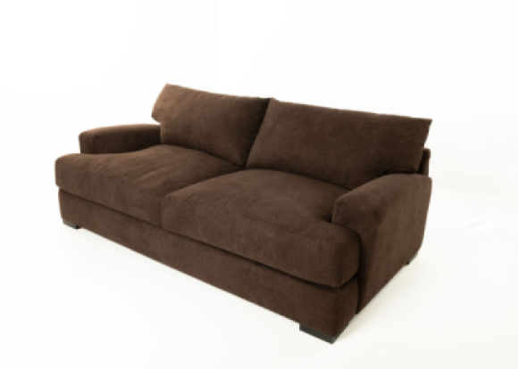 Avalon Fabric Sofa Edmonton Jonathan Louis custom Caprice Java side