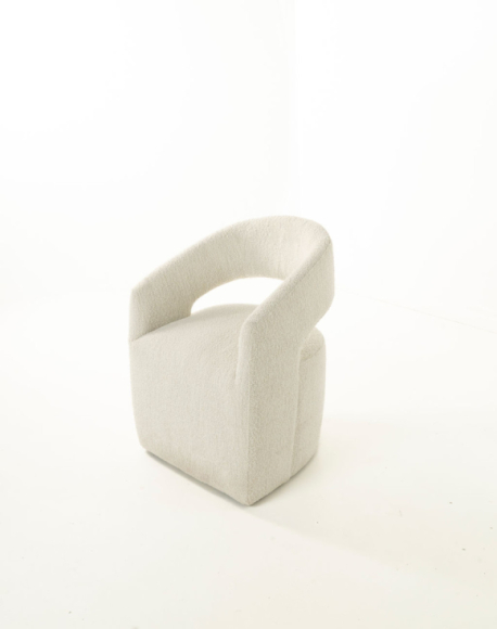 Lille Fabric Dining Chair Merino Pearl Edmonton castors