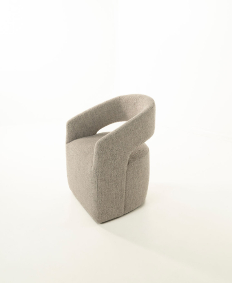 Lille Fabric Dining Chair Merino Porcelain Edmonton castors side