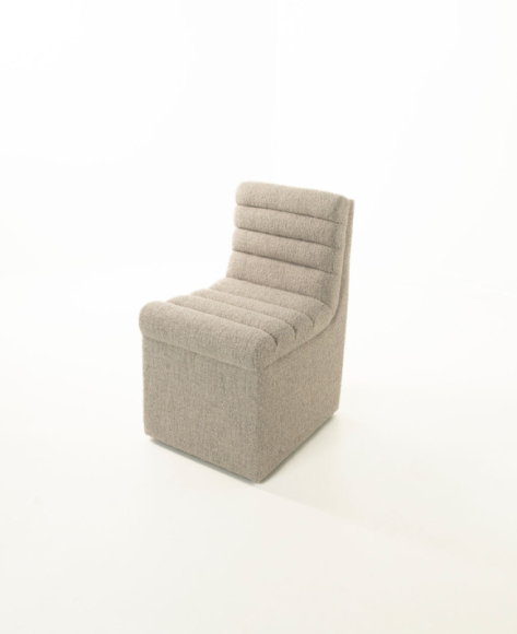 Rouen Fabric Dining Chair Edmonton Merino Porcelain casters
