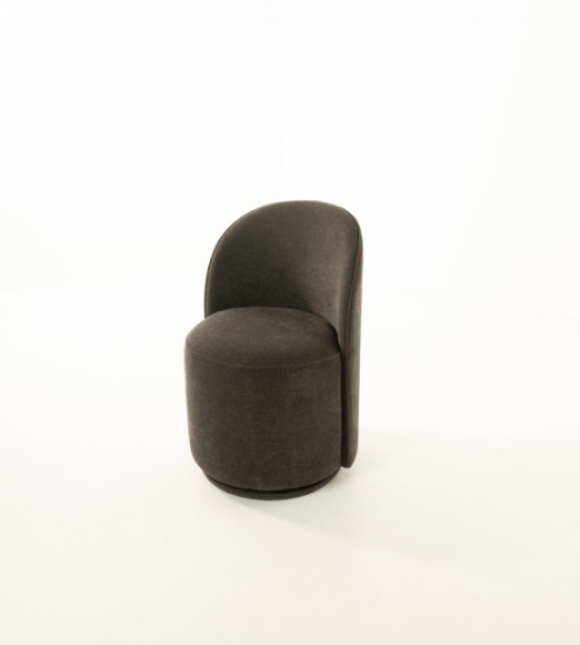Midi Swivel Fabric Dining Chair Edmonton Elite Charcoal