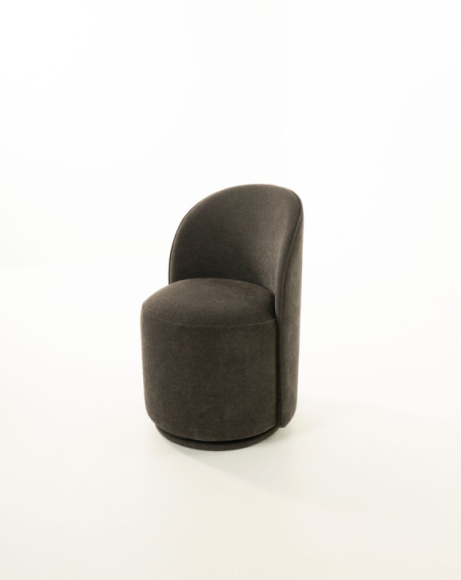 Midi Swivel Fabric Dining Chair Edmonton Elite Charcoal side