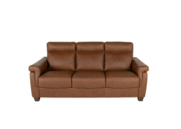 Rossi Leather Sofa Brown Italian front