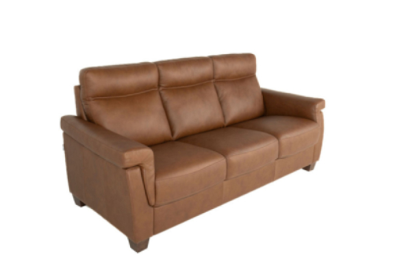 Rossi Leather Sofa Brown Italian side
