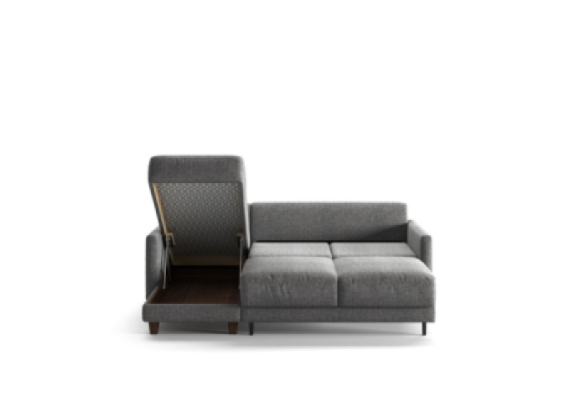 Martta Sofa Bed Sectional Edmonton chaise fabric open