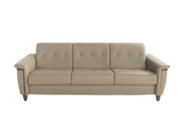 Flora Leather Sofa Paloma Mushroom Stressless Edmonton custom front