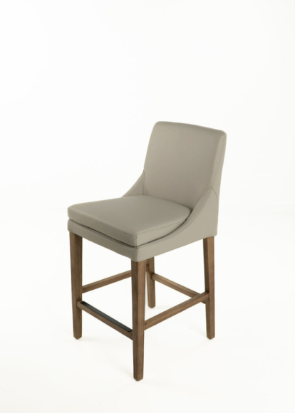 Topaz Counter Stool Edmonton leather light grey