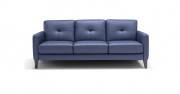 Evan Leather Sofa Edmonton Navy Italian custom