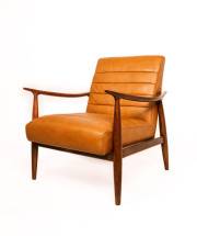 Jarrett Leather Chair Butternut Edmonton side
