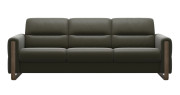 Fiona Leather Sofa Paloma Dark Olive Stressless Edmonton custom front