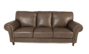 Jeremy Leather Sofa Brown Italian custom front