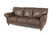 Jeremy Leather Sofa Brown Italian custom side
