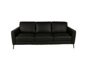 Ottavio Leather Sofa Black Edmonton Italian custom front