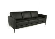 Ottavio Leather Sofa Black Edmonton Italian custom side