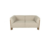 Mara Fabric Love Seat Pebble Edmonton front