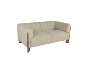 Mara Fabric Love Seat Pebble Edmonton side