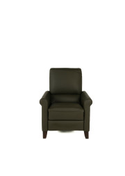 Arya Leather Recliner Dark Olive front
